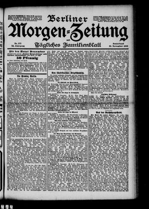Berliner Morgen-Zeitung vom 25.11.1899