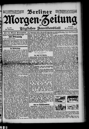 Berliner Morgen-Zeitung vom 26.11.1899