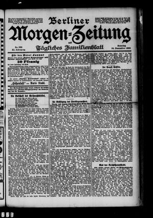 Berliner Morgen-Zeitung vom 24.12.1899