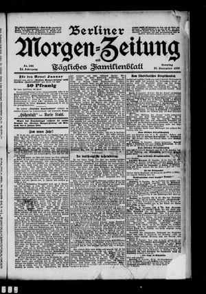 Berliner Morgen-Zeitung vom 31.12.1899
