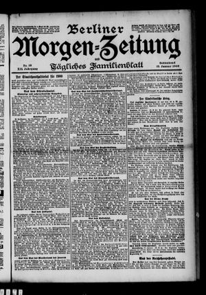 Berliner Morgenzeitung vom 13.01.1900