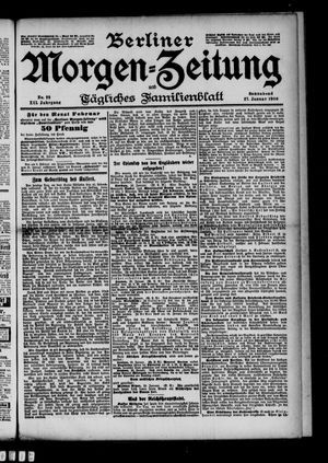 Berliner Morgenzeitung vom 27.01.1900