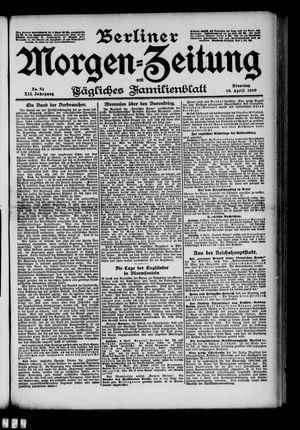 Berliner Morgenzeitung vom 10.04.1900