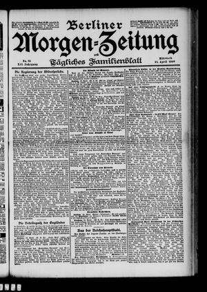 Berliner Morgenzeitung vom 11.04.1900