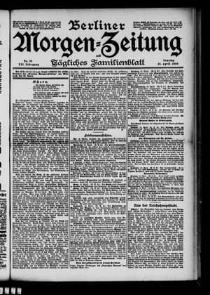 Berliner Morgenzeitung vom 15.04.1900