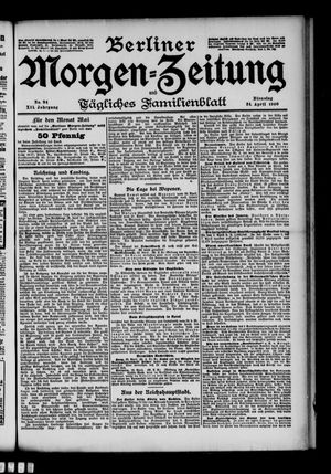Berliner Morgenzeitung vom 24.04.1900