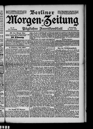 Berliner Morgenzeitung vom 26.04.1900