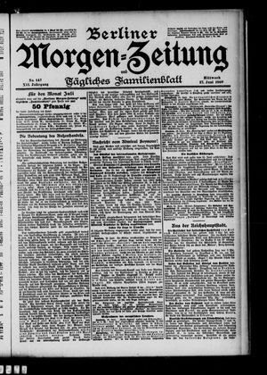 Berliner Morgenzeitung vom 27.06.1900