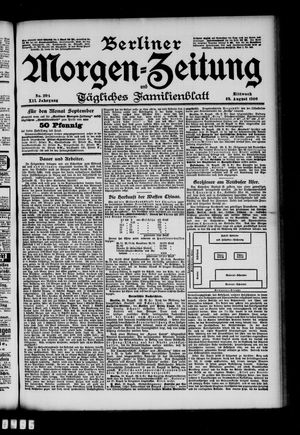 Berliner Morgenzeitung vom 29.08.1900