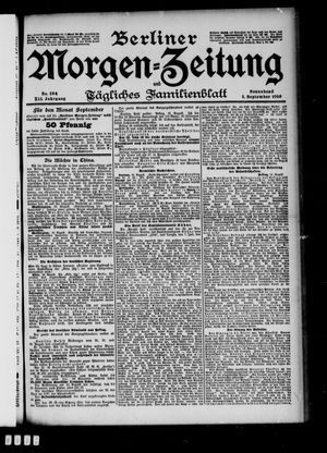 Berliner Morgenzeitung vom 01.09.1900