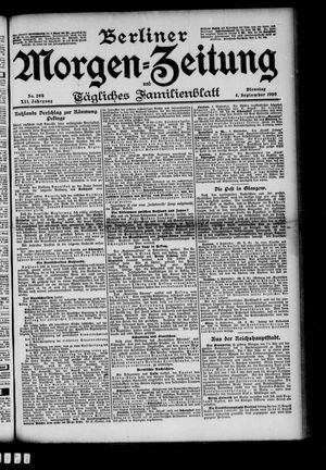 Berliner Morgenzeitung vom 04.09.1900