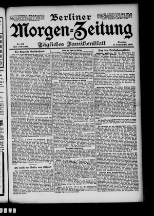Berliner Morgenzeitung vom 11.09.1900