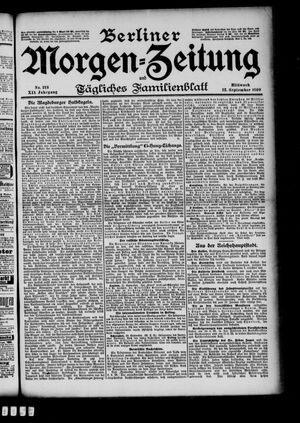 Berliner Morgenzeitung vom 12.09.1900