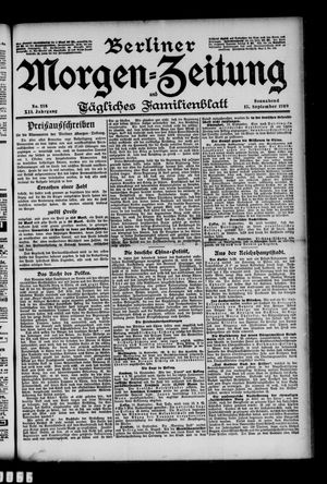 Berliner Morgenzeitung vom 15.09.1900