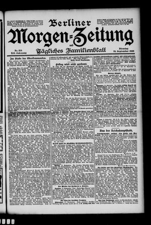 Berliner Morgenzeitung vom 18.09.1900