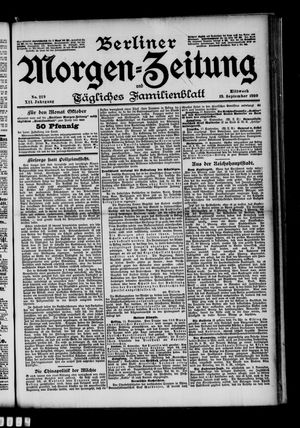 Berliner Morgenzeitung vom 19.09.1900
