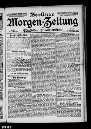 Berliner Morgenzeitung vom 25.09.1900