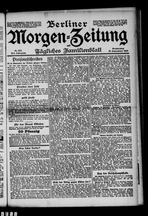 Berliner Morgenzeitung vom 27.09.1900
