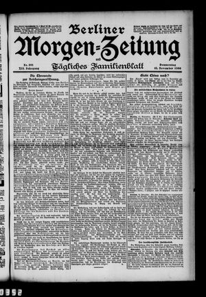Berliner Morgenzeitung vom 15.11.1900