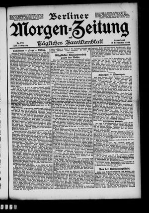 Berliner Morgenzeitung vom 17.11.1900