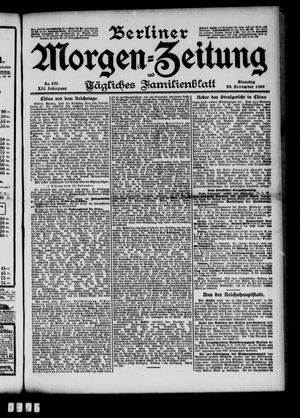 Berliner Morgenzeitung vom 20.11.1900