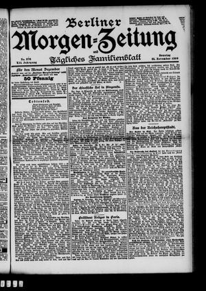 Berliner Morgenzeitung vom 25.11.1900