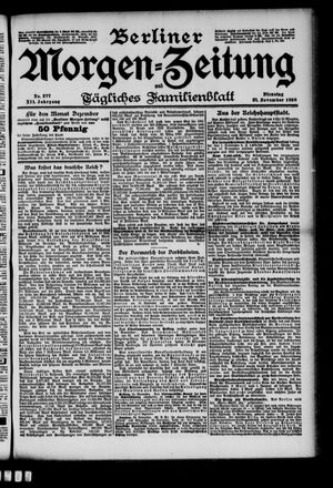 Berliner Morgenzeitung vom 27.11.1900