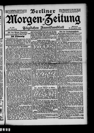 Berliner Morgenzeitung vom 28.11.1900