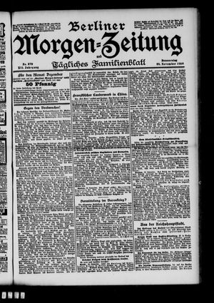 Berliner Morgenzeitung vom 29.11.1900