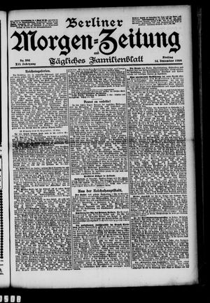 Berliner Morgenzeitung vom 14.12.1900