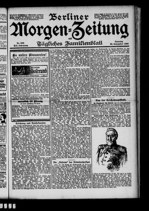 Berliner Morgenzeitung vom 23.12.1900