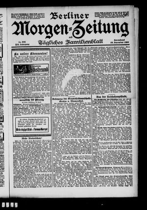 Berliner Morgenzeitung vom 29.12.1900