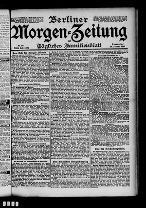 Berliner Morgen-Zeitung vom 24.01.1901