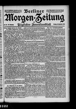 Berliner Morgen-Zeitung vom 18.09.1903
