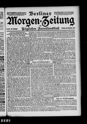 Berliner Morgen-Zeitung vom 20.09.1903