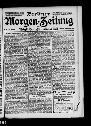 Berliner Morgen-Zeitung vom 23.09.1903