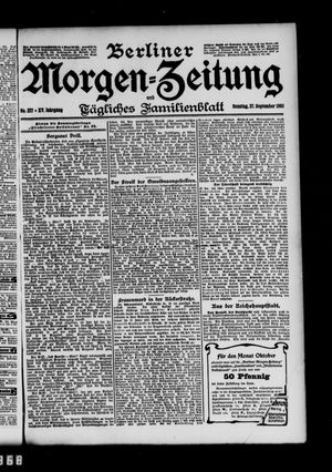 Berliner Morgen-Zeitung vom 27.09.1903