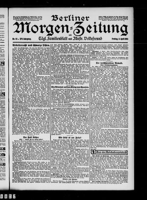 Berliner Morgen-Zeitung vom 08.04.1904