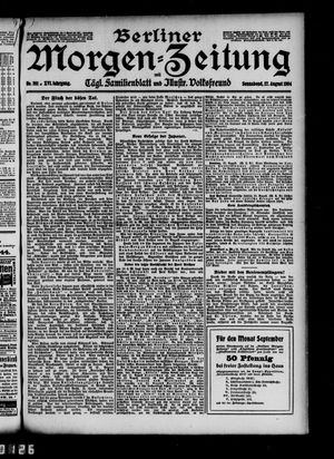 Berliner Morgen-Zeitung vom 27.08.1904
