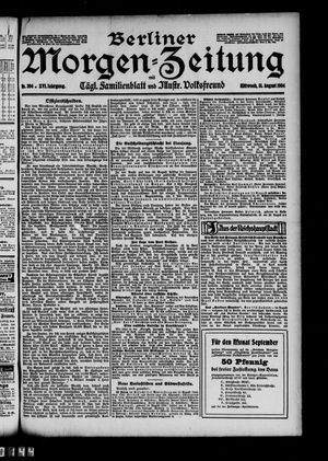 Berliner Morgen-Zeitung vom 31.08.1904