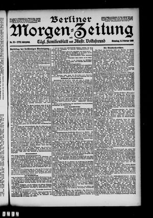 Berliner Morgen-Zeitung vom 14.02.1905