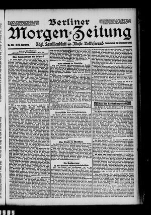 Berliner Morgen-Zeitung vom 23.09.1905