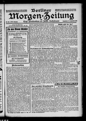 Berliner Morgen-Zeitung vom 29.09.1906