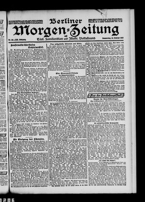 Berliner Morgen-Zeitung vom 14.02.1907