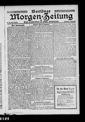 Berliner Morgen-Zeitung vom 01.08.1907