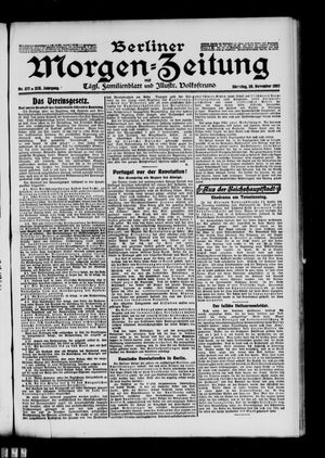 Berliner Morgen-Zeitung vom 26.11.1907