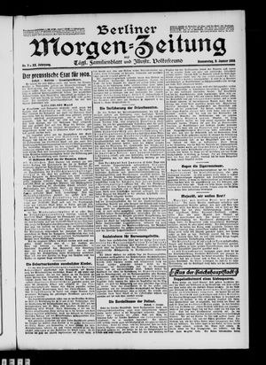 Berliner Morgenzeitung vom 09.01.1908