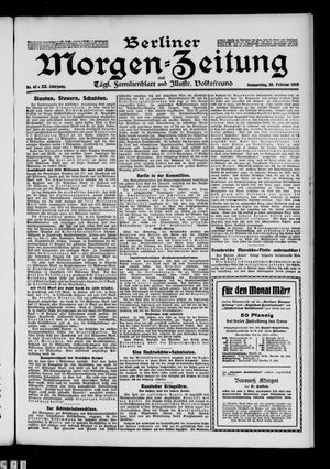 Berliner Morgenzeitung vom 20.02.1908