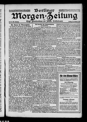 Berliner Morgenzeitung vom 28.02.1908
