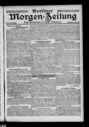 Berliner Morgenzeitung vom 09.04.1908